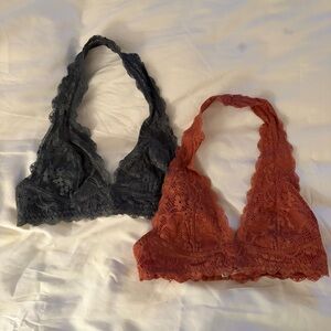 FP Lace Halter Bralette Set